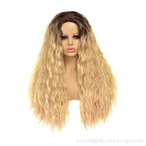 Cheap price synthetic headband wig afro kinky curly yaki straight Synthetic Hair Wigs for black women